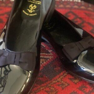 **VINTAGE BROOKS BROTHERS** Men's Patent Leather Tuxedo Shoe w Bow *9 1/2 D*